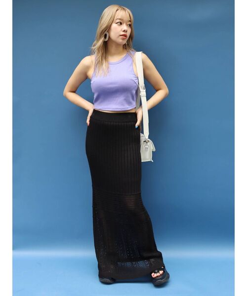 EVRIS（エヴリス）の「アメスリショートタンク（タンクトップ・レディース・ホワイト/ブラック/パープル/オレンジ・FREE）」の16枚目の写真