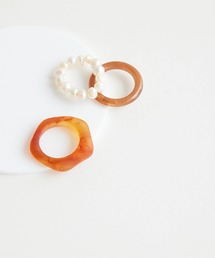 ROPE' PICNIC | 淡水パール×マーブルリングセット(リング)