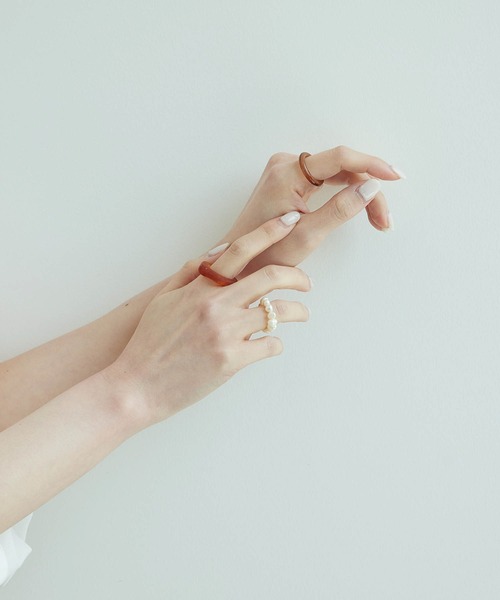 ROPE' PICNIC（ロペピクニック）の「淡水パール×マーブルリングセット（リング・レディース・ブラウン/キナリ・FREE）」の13枚目の写真