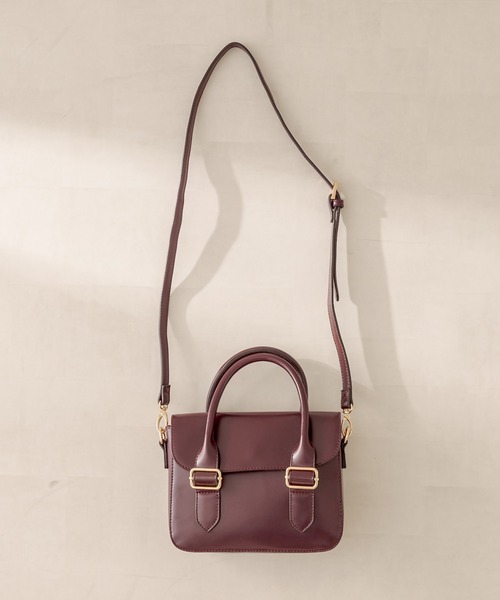 OLIVE des OLIVE（オリーブデオリーブ）の「ダブルベルトショルダー（ショルダーバッグ・レディース・ダークブラウン/オフホワイト・FREE）」の6枚目の写真