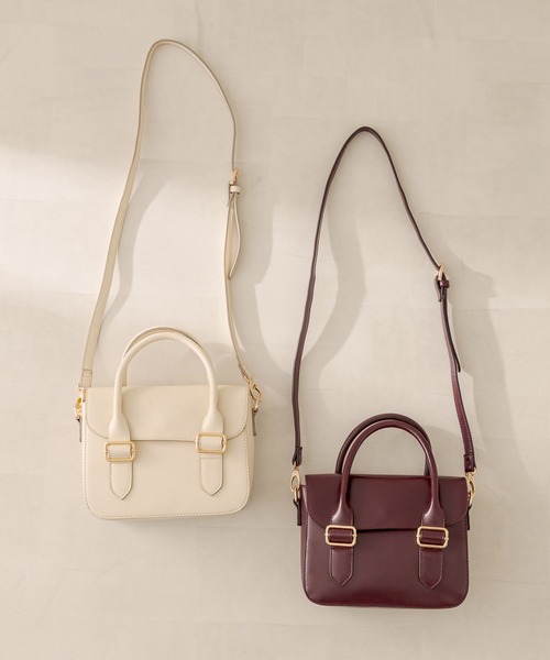 OLIVE des OLIVE（オリーブデオリーブ）の「ダブルベルトショルダー（ショルダーバッグ・レディース・ダークブラウン/オフホワイト・FREE）」の3枚目の写真