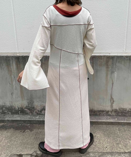 byYOUANCE(バイユアンス)の「配色デザインスリットカットワンピース(ワンピース・レディース・ブラック/ブラウン/アイボリー・FREE)」の9枚目の写真