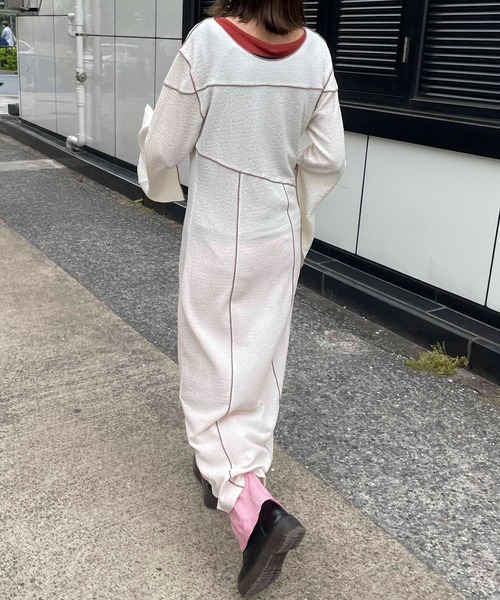 byYOUANCE(バイユアンス)の「配色デザインスリットカットワンピース(ワンピース・レディース・ブラック/ブラウン/アイボリー・FREE)」の10枚目の写真