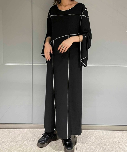 byYOUANCE(バイユアンス)の「配色デザインスリットカットワンピース(ワンピース・レディース・ブラック/ブラウン/アイボリー・FREE)」の11枚目の写真