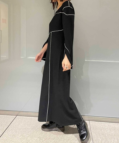 byYOUANCE(バイユアンス)の「配色デザインスリットカットワンピース(ワンピース・レディース・ブラック/ブラウン/アイボリー・FREE)」の12枚目の写真