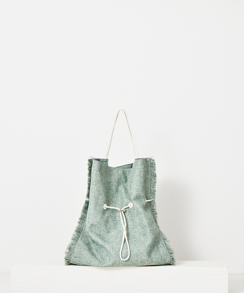 LOWELL things（ロウェル　シングス）の「Vacanza/ファブリックフリンジトートHOBO BAG（トートバッグ・レディース・ブラウン/グリーン/アイボリー・フリー）」の6枚目の写真