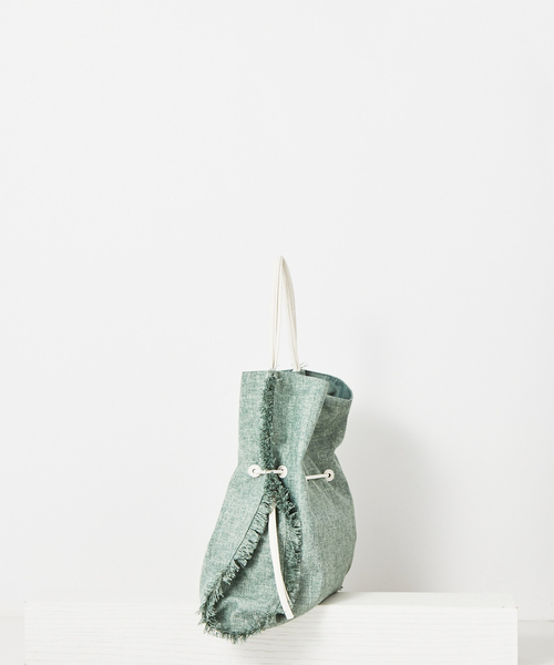 LOWELL things（ロウェル　シングス）の「Vacanza/ファブリックフリンジトートHOBO BAG（トートバッグ・レディース・ブラウン/グリーン/アイボリー・フリー）」の5枚目の写真