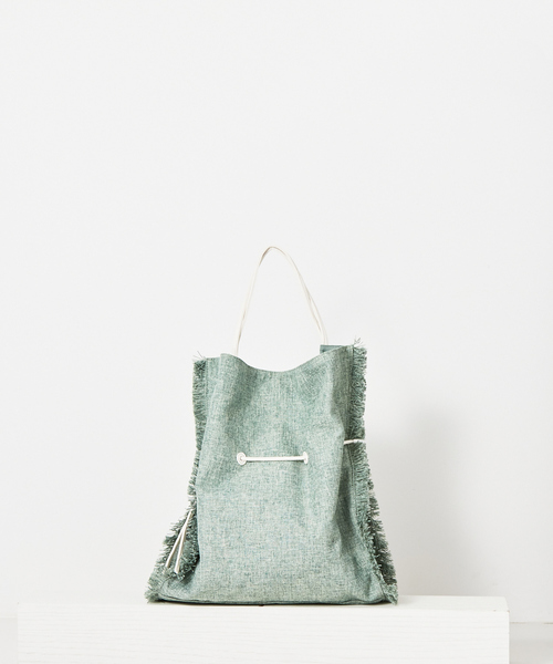LOWELL things（ロウェル　シングス）の「Vacanza/ファブリックフリンジトートHOBO BAG（トートバッグ・レディース・ブラウン/グリーン/アイボリー・フリー）」の7枚目の写真