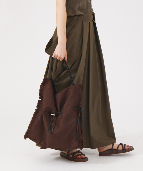 LOWELL things（ロウェル　シングス）の「Vacanza/ファブリックフリンジトートHOBO BAG（トートバッグ・レディース・ブラウン/グリーン/アイボリー・フリー）」の22枚目の写真