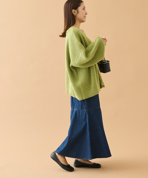 Shelly island（シェリーアイランド）の「ハイウエストマーメイドロングスカート（スカート・レディース・ホワイト/ネイビー・M）」の16枚目の写真