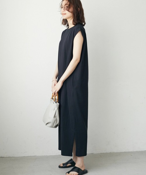 Green Parks(グリーンパークス)の「バックスリットタックワンピース(ワンピース・レディース・グリーン/パープル/ブラック・FREE)」の9枚目の写真