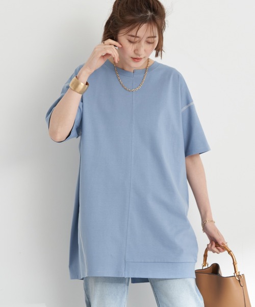 earth music&ecology（アースミュージックアンドエコロジー）の「リメイクチュニック（Tシャツ/カットソー・レディース・ブラック/サックスブルー/イエロー/ホワイト系その他2・FREE）」の3枚目の写真