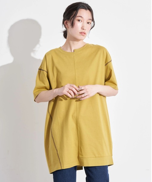 earth music&ecology（アースミュージックアンドエコロジー）の「リメイクチュニック（Tシャツ/カットソー・レディース・ブラック/サックスブルー/イエロー/ホワイト系その他2・FREE）」の4枚目の写真