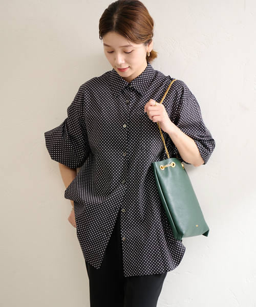 JOURNAL STANDARD（ジャーナルスタンダード）の「タイプライタースリットカフシャツ（シャツ/ブラウス・レディース・ホワイト/イエロー/ブラック系その他/ブラック系その他2・FREE）」の8枚目の写真