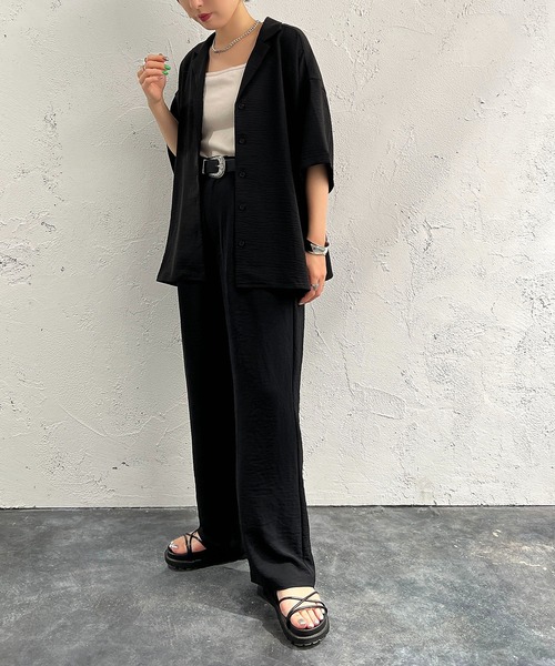 apres jour mignon（アプレジュールミニョン）の「ストレートスラックスパンツ【ZOZOTOWN限定アイテム】【SETUP着用可能】（スラックス・レディース・チャコールグレー/ブラック/ブルー・SMALL/MEDIUM/X-LARGE）」の6枚目の写真