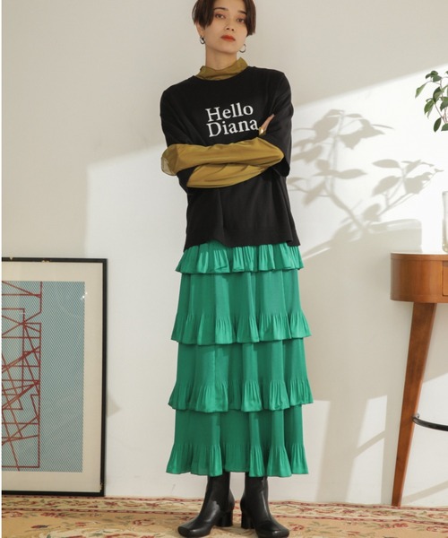 ROSE BUD(ローズバッド)の「ティアードスカート(スカート・レディース・ブラック/ブルー/グリーン・ONE SIZE)」の13枚目の写真