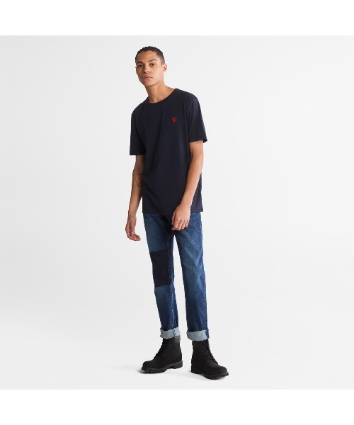 Timberland（ティンバーランド）の「半袖 ロゴ Tシャツ メンズ（Tシャツ/カットソー・メンズ・ブラック/ダークブルー/ウィート/ホワイト/ダークインディゴブルー・LARGE/MEDIUM/SMALL/X-LARGE/XXX-LARGE/XX-LARGE/X-SMALL）」の11枚目の写真