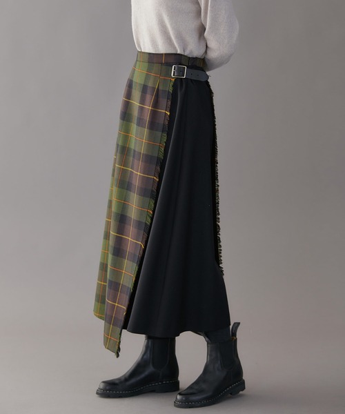 O'NEIL of DUBLIN（オニールオブダブリン）の「O'NEIL OF DUBLIN | ウーステッドウール コンビネーションロングフレアスカート WOMEN（スカート・レディース・A/F/C/B・10/8）」の8枚目の写真