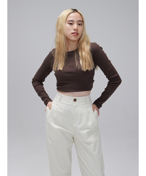 GAP（ギャップ）の「リブTシャツ（Tシャツ/カットソー・レディース・ホワイト/ブラック/ベージュ/ブラウン/その他・S/M/L/XL/XS/XXS）」の22枚目の写真