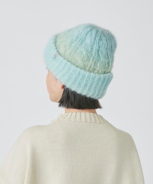 OVERRIDE（オーバーライド）の「OVERRIDE  KNIT DREAMY CABLE WATCH（ニットキャップ/ビーニー・レディース・オレンジ/ライトグリーン/マルチ・57~59cm）」の6枚目の写真