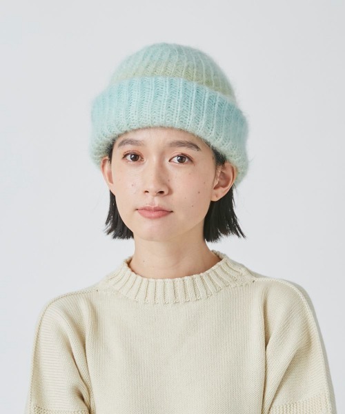 OVERRIDE（オーバーライド）の「OVERRIDE  KNIT DREAMY CABLE WATCH（ニットキャップ/ビーニー・レディース・オレンジ/ライトグリーン/マルチ・57~59cm）」の7枚目の写真