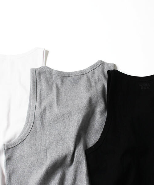 AVIREX（アヴィレックス）の「【WEB限定】AVIREX/アヴィレックス/デイリー テレコ タンクトップ レギュラー（タンクトップ・メンズ・ホワイト/グレー/ブラック・S/M/XL/L）」の8枚目の写真