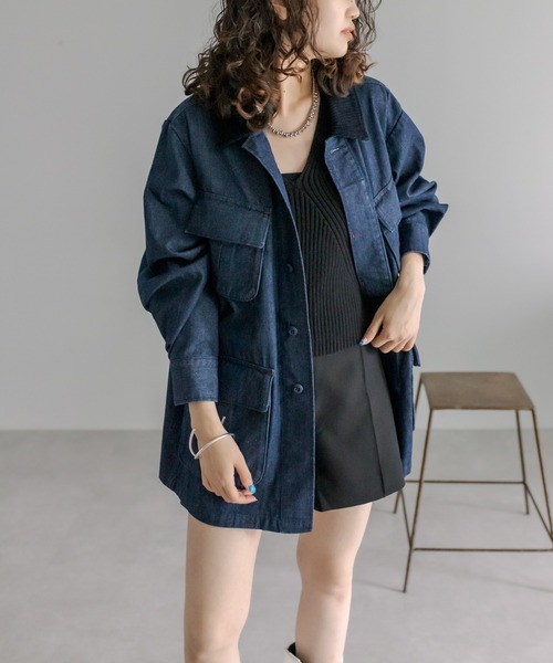 mystic（ミスティック）の「BIGMAC カバーオール（カバーオール・レディース・ネイビー/オフホワイト・FREE）」の3枚目の写真