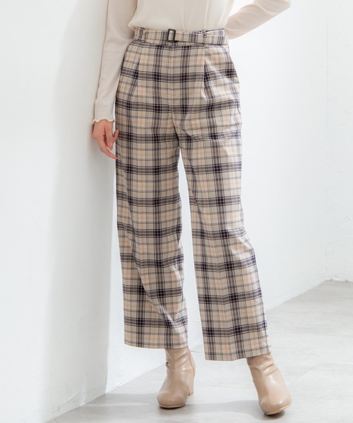 Honeys(ハニーズ)の「チェックストレートパンツ(その他パンツ・レディース・ブラック系その他/ベージュ系その他/ブラック×ブルー/ブラック系その他2・LL/S/M/L)」の4枚目の写真