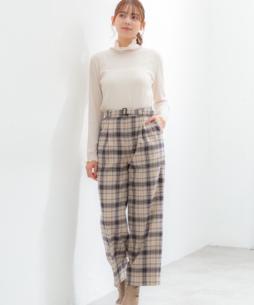 Honeys(ハニーズ)の「チェックストレートパンツ(その他パンツ・レディース・ブラック系その他/ベージュ系その他/ブラック×ブルー/ブラック系その他2・LL/S/M/L)」の8枚目の写真