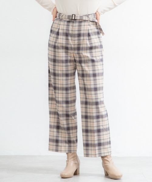 Honeys(ハニーズ)の「チェックストレートパンツ(その他パンツ・レディース・ブラック系その他/ベージュ系その他/ブラック×ブルー/ブラック系その他2・LL/S/M/L)」の9枚目の写真