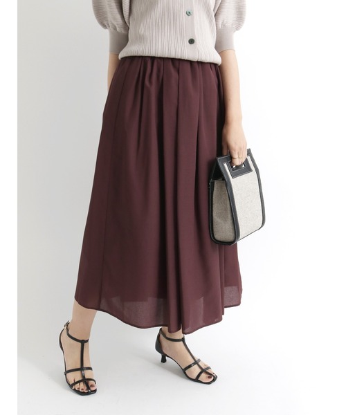 Te chichi（テチチ）の「ボイルタックギャザースカート（スカート・レディース・ブラウン/ブルー/チャコール・ﾌﾘ-）」の3枚目の写真