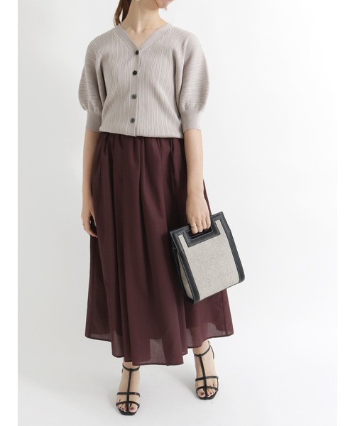 Te chichi（テチチ）の「ボイルタックギャザースカート（スカート・レディース・ブラウン/ブルー/チャコール・ﾌﾘ-）」の5枚目の写真