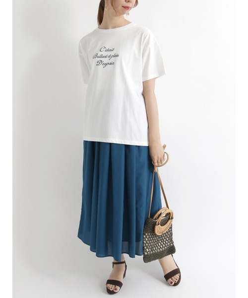 Te chichi（テチチ）の「ボイルタックギャザースカート（スカート・レディース・ブラウン/ブルー/チャコール・ﾌﾘ-）」の6枚目の写真