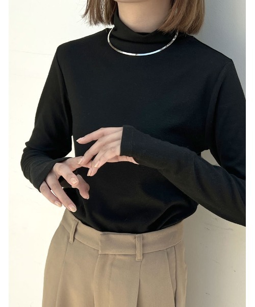 Re:EDIT(リエディ)の「カラーミックスタートルネックカットソー(Tシャツ/カットソー・レディース・ブラック/パープル/モカ/チャコール・MEDIUM/LARGE)」の19枚目の写真