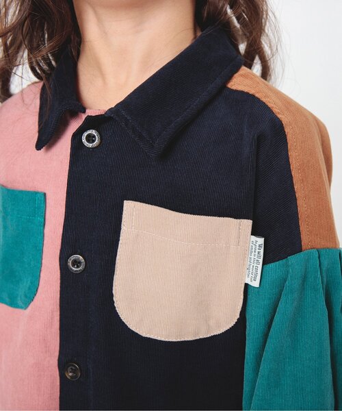 BREEZE（ブリーズ）の「スタンダードシャツワンピース（シャツワンピース・キッズ・レッド/ブラック/レインボー・110/80/100/120/130/140/90）」の6枚目の写真