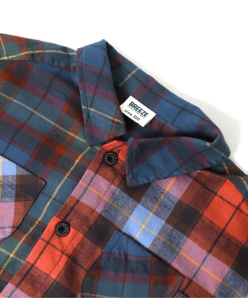 BREEZE（ブリーズ）の「スタンダードシャツワンピース（シャツワンピース・キッズ・レッド/ブラック/レインボー・110/80/100/120/130/140/90）」の11枚目の写真