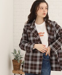 Cutie Blonde | 【セットアップ可能】主役級。ダブルブレスト チェックジャケット(テーラードジャケット)