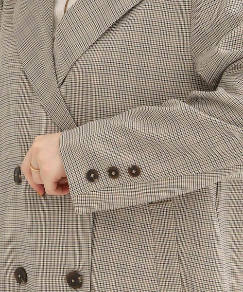 Cutie Blonde（キューティーブロンド）の「◆【セットアップ可能】主役級。ダブルブレスト チェックジャケット（テーラードジャケット・レディース・ブラウン系2/ベージュ系1・02/03）」の8枚目の写真