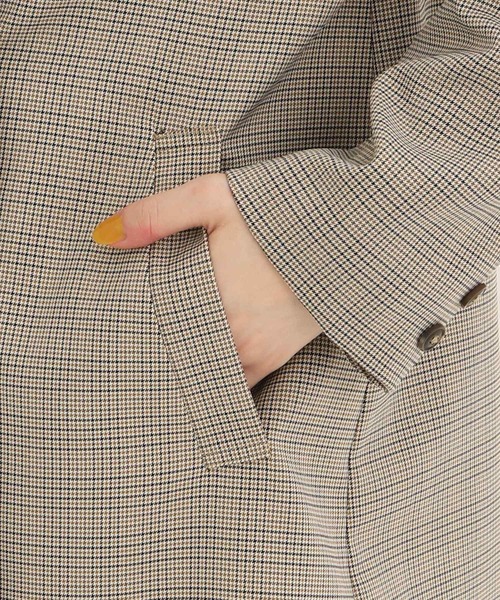 Cutie Blonde（キューティーブロンド）の「◆【セットアップ可能】主役級。ダブルブレスト チェックジャケット（テーラードジャケット・レディース・ブラウン系2/ベージュ系1・02/03）」の16枚目の写真