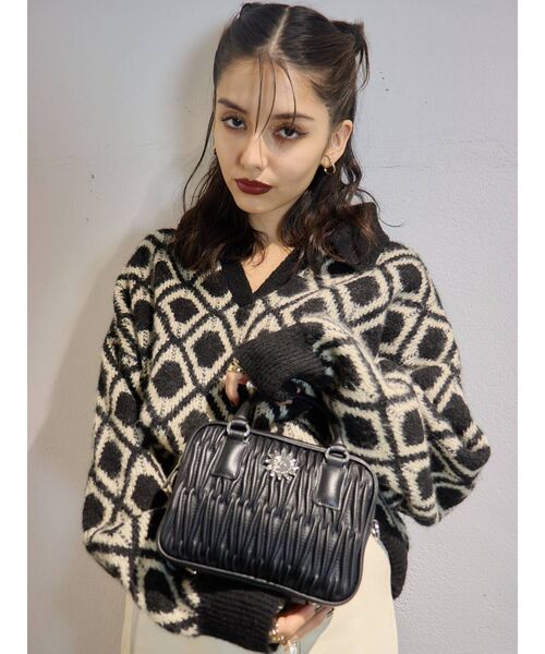完売品✨EVRIS キルティングミニショルダーバッグ　ショルダーバッグ　2way EVRIS キルティングミニショルダーバッグ（ブラック） -靴