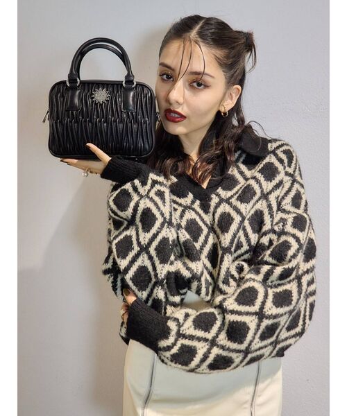 EVRIS（エヴリス）の「キルティングミニショルダーバッグ（ショルダーバッグ・レディース・ブラック/レッド/アイボリー・FREE）」の6枚目の写真