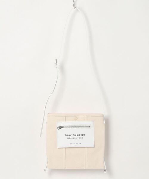 beautiful people(ビューティフルピープル)の「beautiful people lining logo pocket mini shoulder bag 7235611967(ショルダーバッグ・レディース・ホワイト/ブラック・FREE)」の7枚目の写真