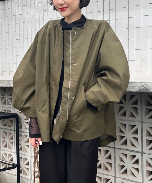 PICCIN（ピッチン）の「ボリュームスリーブマウンテンパーカー（マウンテンパーカー・レディース・キャメル/ブラック/カーキ・M）」の3枚目の写真