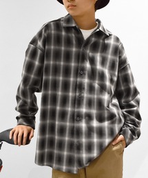 GLAZOS | オンブレーチェックビッグ長袖シャツ(シャツ/ブラウス)