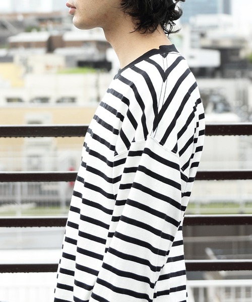 ８(eight)（エイト）の「ボーダーロングTシャツ（Tシャツ/カットソー・メンズ・ホワイト系その他/ホワイト系その他2/ホワイト系その他3・MEDIUM/LARGE）」の21枚目の写真