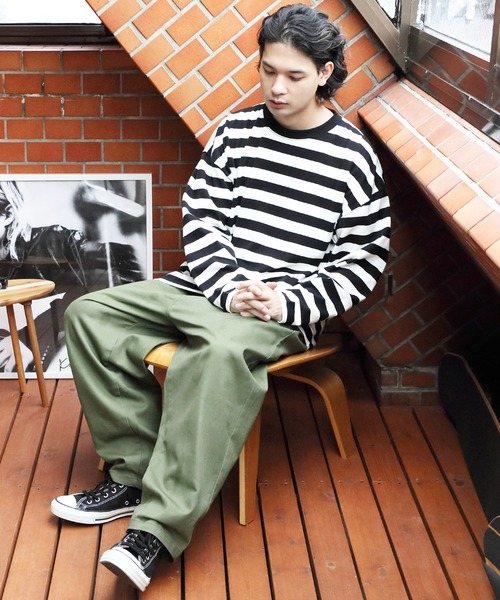 ８(eight)（エイト）の「ボーダーロングTシャツ（Tシャツ/カットソー・メンズ・ホワイト系その他/ホワイト系その他2/ホワイト系その他3・MEDIUM/LARGE）」の13枚目の写真