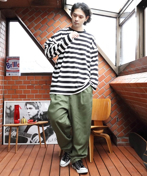 ８(eight)（エイト）の「ボーダーロングTシャツ（Tシャツ/カットソー・メンズ・ホワイト系その他/ホワイト系その他2/ホワイト系その他3・MEDIUM/LARGE）」の14枚目の写真