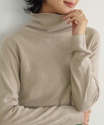 [ 選べるネックタイプ ] カシミアタッチ 洗えるUVカットスフレニット