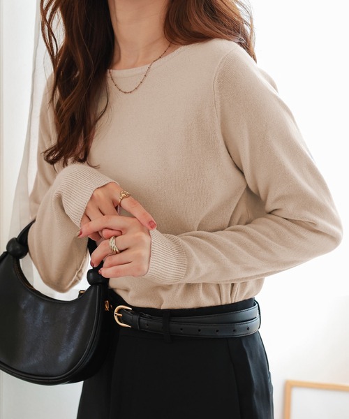 セール】[ 選べるネックタイプ ] カシミアタッチ 洗えるUVカットスフレ