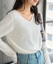 KOBE LETTUCE（コウベレタス）の「[ 選べるタイプ ] 静電気軽減テープ付き カシミアタッチ 洗えるUVカットスフレニット（ニット/セーター）」